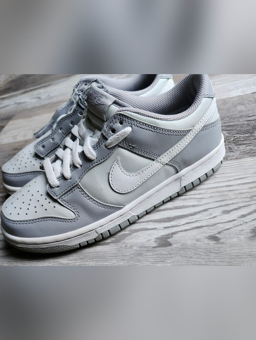 Nike Dunk Low Photon Dust Grey White Sneakers Youth Size 5.5Y Women's 7